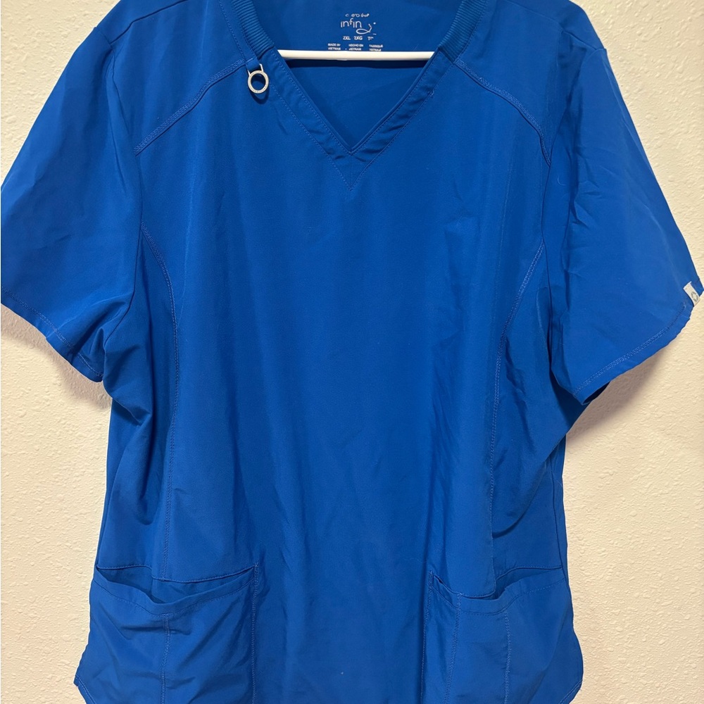 Royal Blue V-Neck Scrub Top